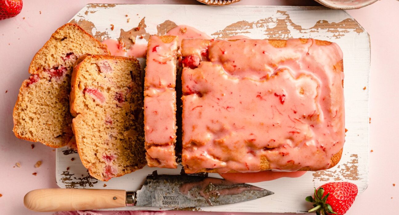 Strawberry Bread with Strawberry Glaze