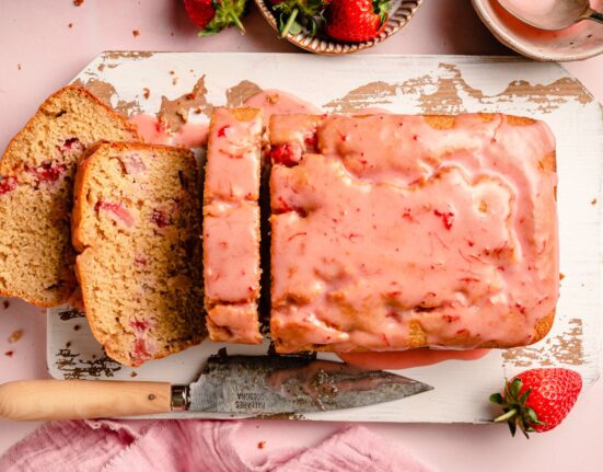 Strawberry Bread with Strawberry Glaze