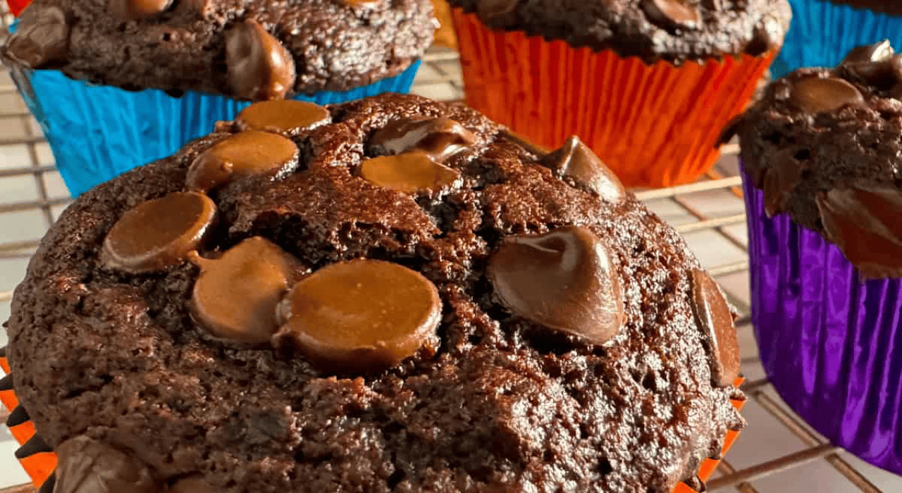 chocolate banana protein muffin