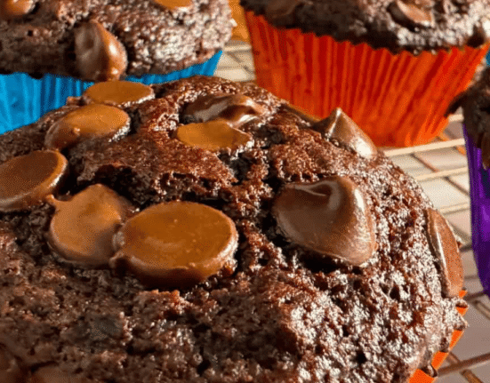 chocolate banana protein muffin