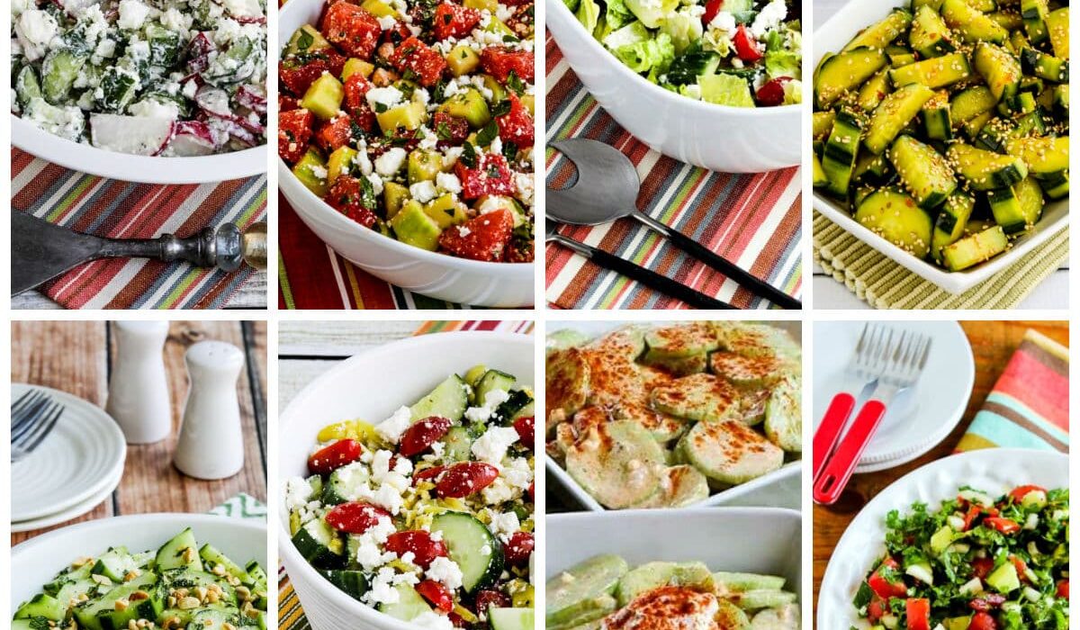 Amazing Cucumber Salad Recipes collage photo showing featured recipes.