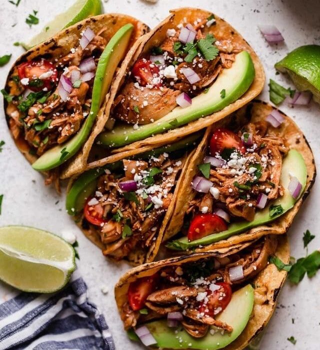 Easy Slow Cooker Chicken Tacos (With Instant Pot Option)
