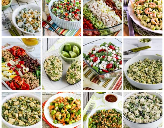 Favorite Summer Dinner Salads collage photo showing featured recipes.