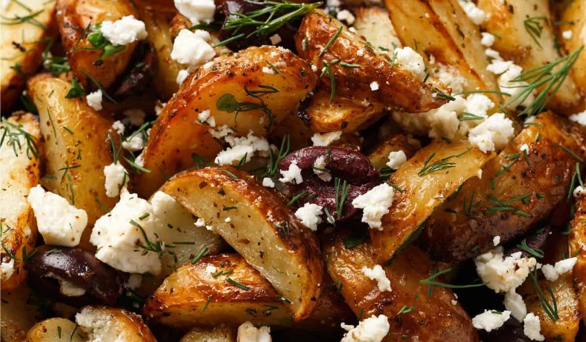 Close up image of Greek Potatoes