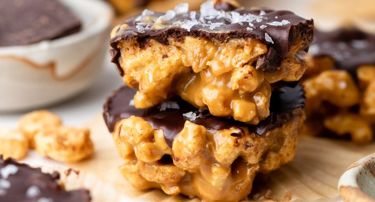 No Bake Peanut Butter Cereal Bars (grain free)