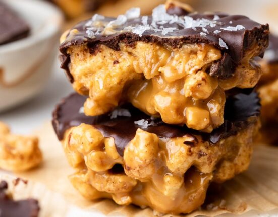 No Bake Peanut Butter Cereal Bars (grain free)