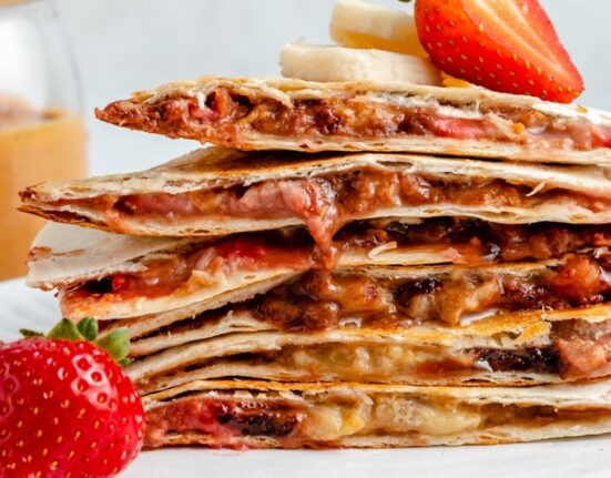 Peanut Butter Strawberry Banana Quesadilla