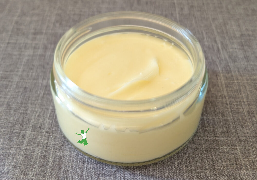 homemade magnesium lotion in glass jar