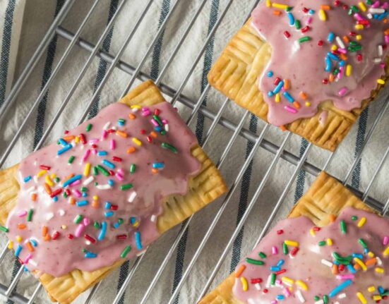 Overhead image of Homemade Poptarts on a wire rack