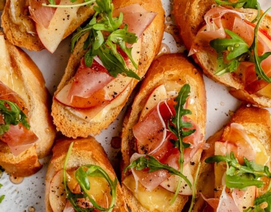 Apple & Brie Crostini with Hot Honey