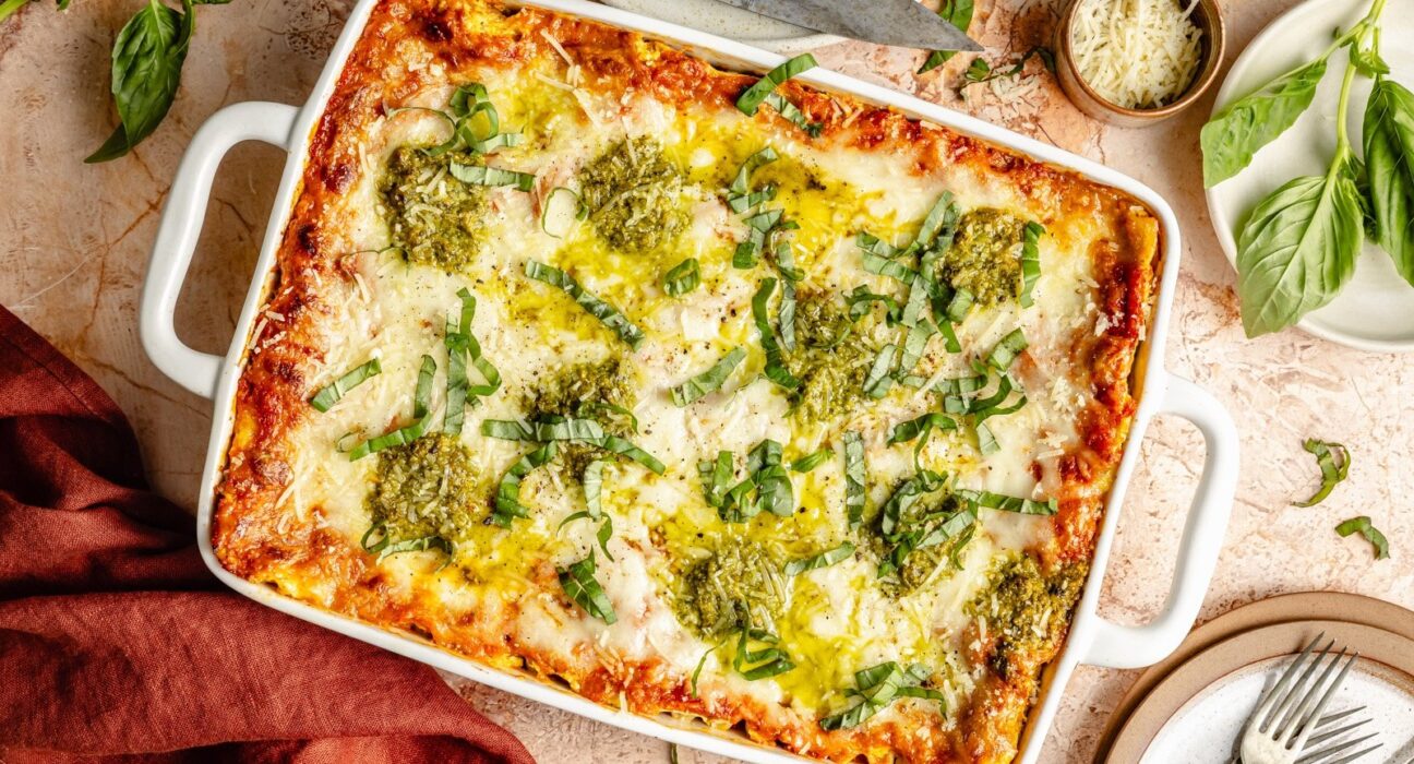 Beautiful "Tie Dye" Vegetarian Lasagna