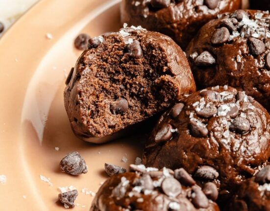 Chocolate Protein Brownie Bites (easily nut-free!)