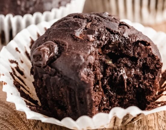Healthy Double Chocolate Zucchini Muffins