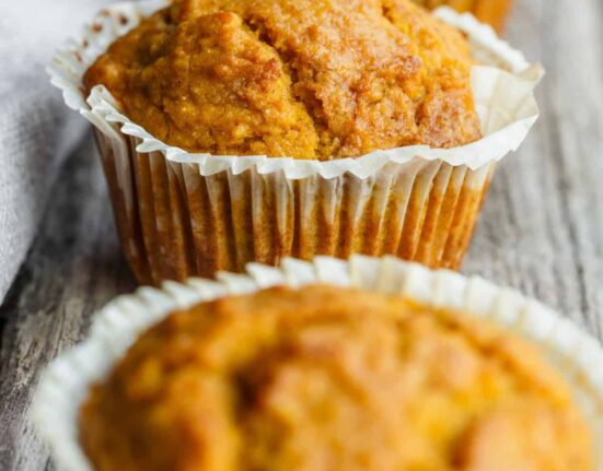 Close up image of Healthy Pumpkin Muffins