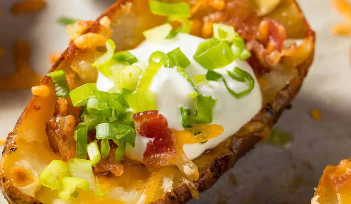 Close up image of Loaded Potato Skins