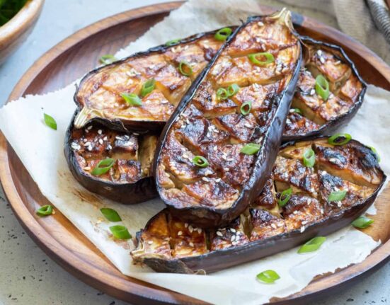 Miso Eggplant on a plate