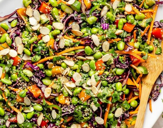 Rainbow Vegan Edamame Salad (high-protein)