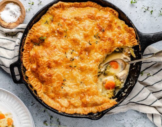 Blow Ya Mind Cheddar Broccoli Chicken Pot Pie (easy & cheesy!)