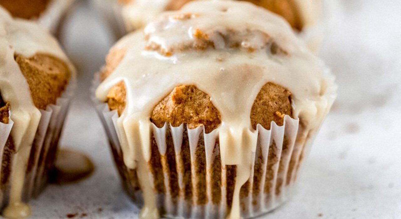 Chai-Spiced Butternut Squash Muffins (topped with salted honey glaze!)