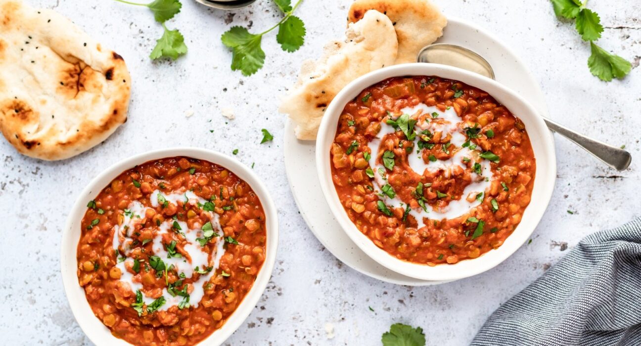 Creamy Vegan Tomato Lentil Soup (12g of plant-based protein!)