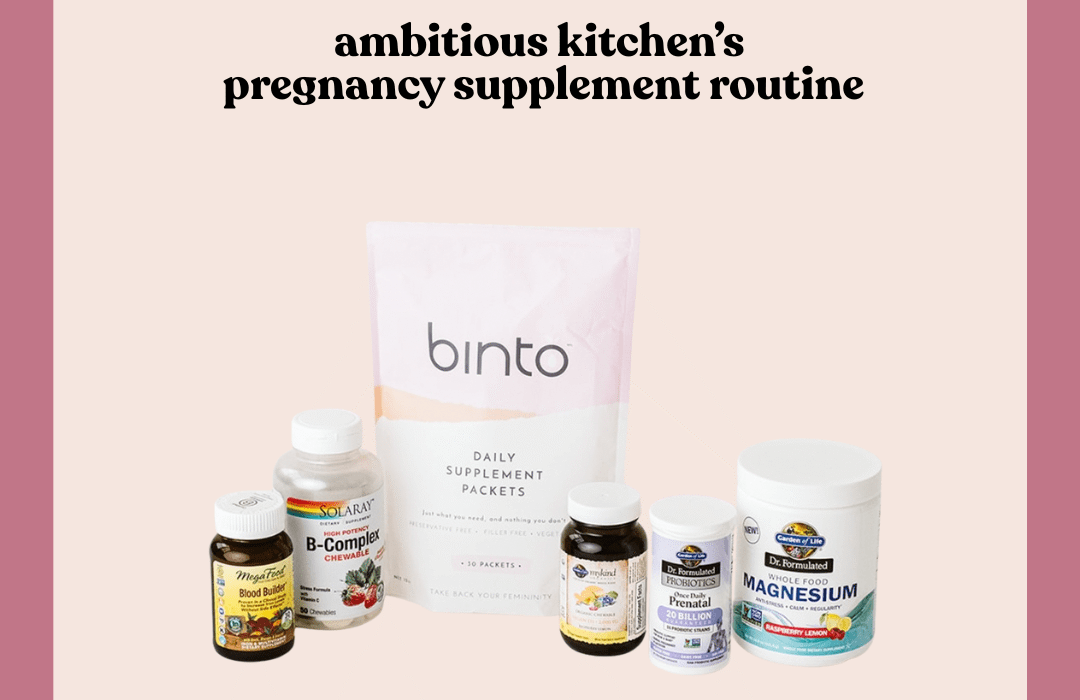 collage of pregnancy supplements