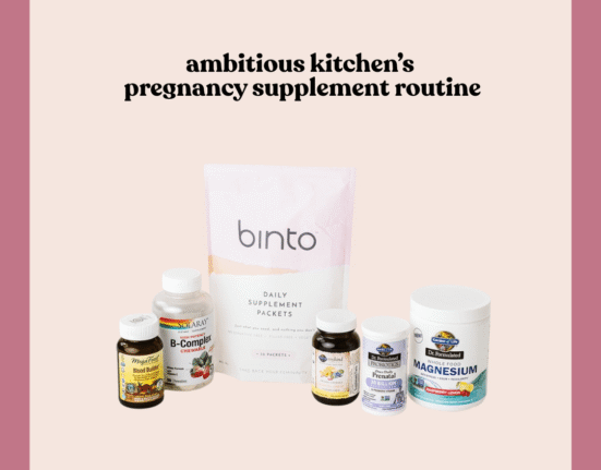 collage of pregnancy supplements
