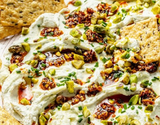 Garlic Herb Cheese Dip with Honey & Chili Crisp (ready in 10 mins!)