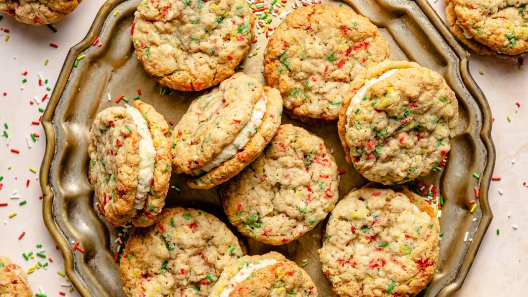 Santa's Naughty Christmas Oatmeal Cream Pies