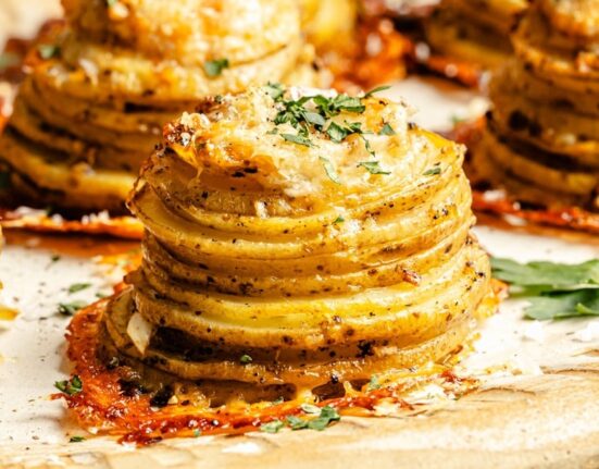 Crispy 'Cacio e Pepe' Potato Stacks (easy, cheesy & delicious!)