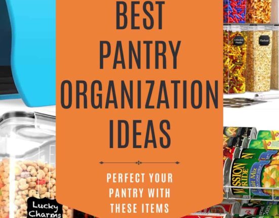 pantry organization ideas Pin with text overlay