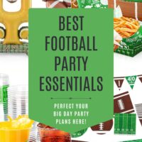 Football Party Essentials four part image with text overlay