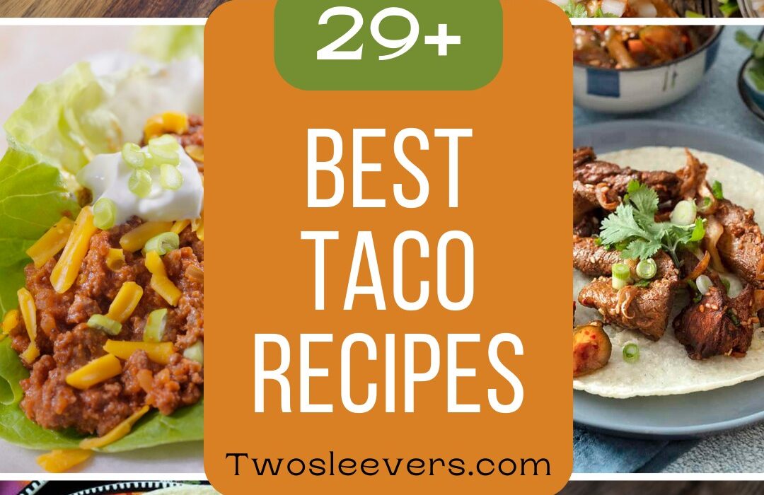 Best Taco Recipes 9 part grid with text overlay