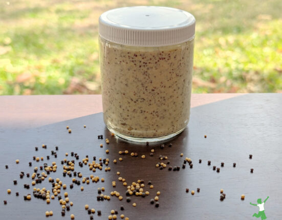 whole grain dijon mustard cultured in glass jar