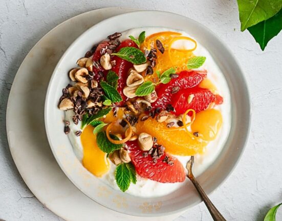 Winter Fruit and Yogurt Bowl with Citrus