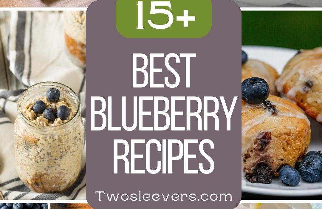 9 part photo grid of the best blueberry recipes with text overlay