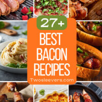 Best Bacon recipes 9 part grid with text overlay
