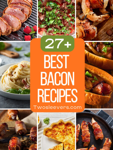 Best Bacon recipes 9 part grid with text overlay