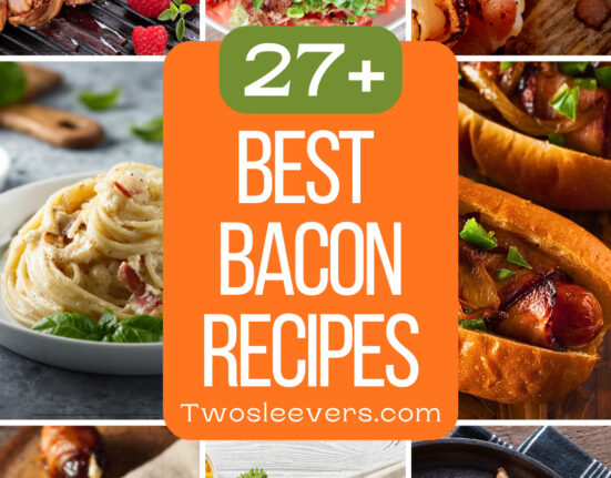 Best Bacon recipes 9 part grid with text overlay