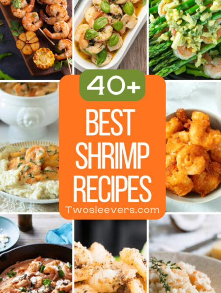Best Shrimp Recipes 9 part grid with text overlay