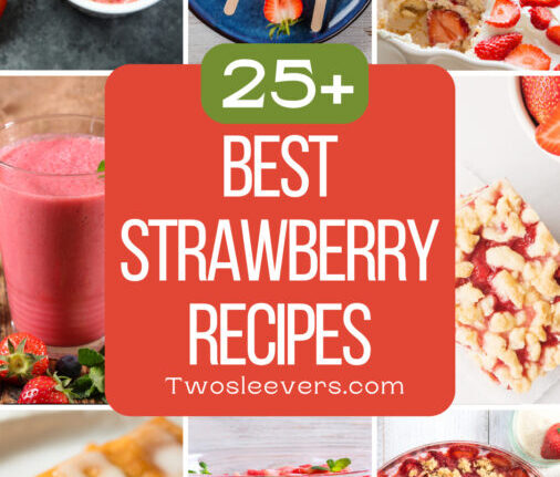 Best Strawberry Recipes 9 part graphic with text overlay