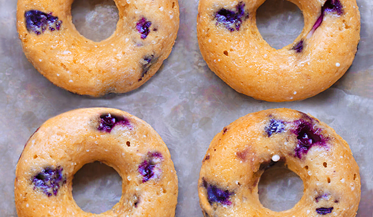 Blueberry Baked Donuts - Refined Sugar Free!