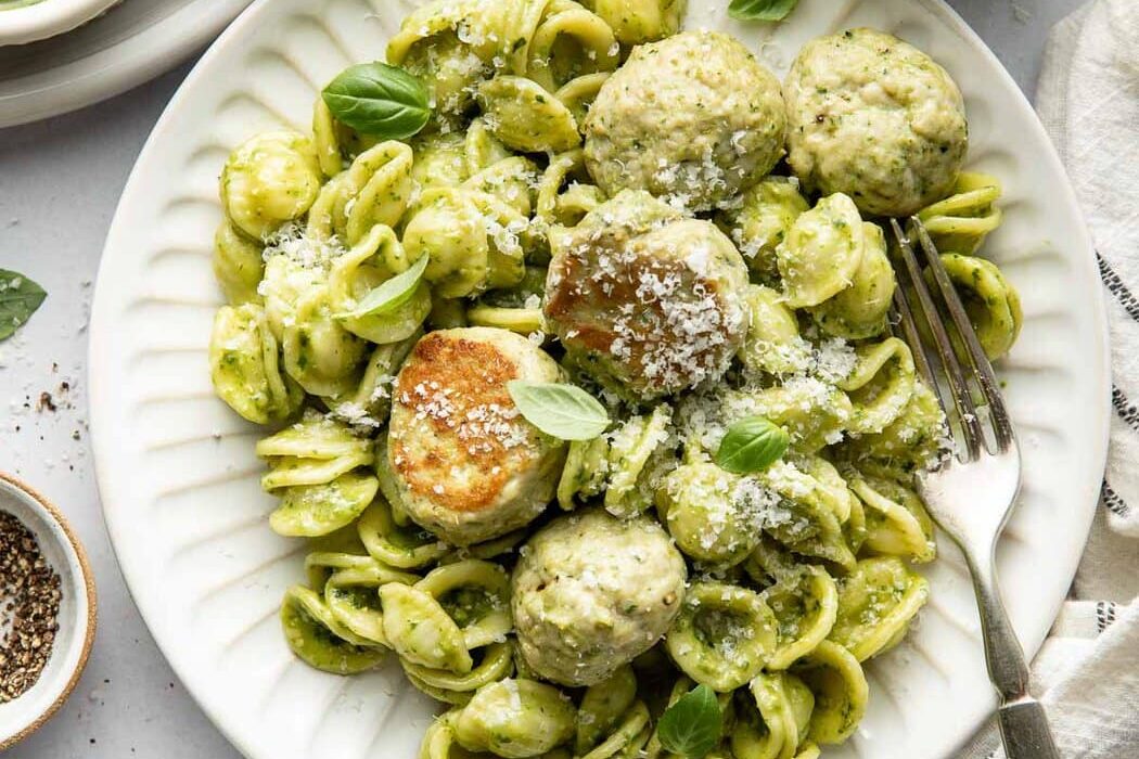 Pesto Meatballs (Air Fryer Or Oven)