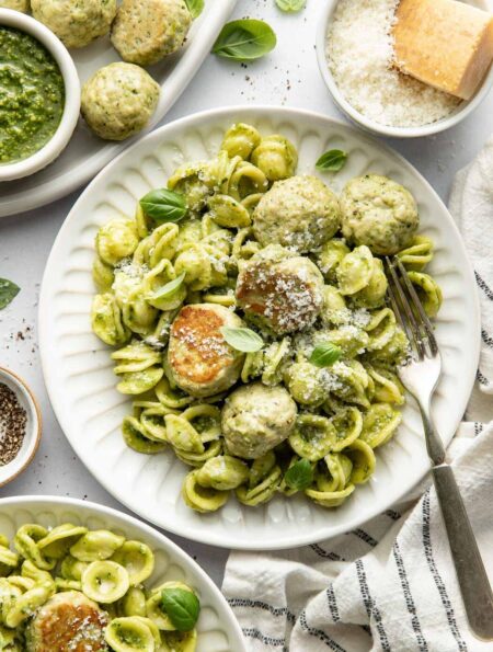 Pesto Meatballs (Air Fryer Or Oven)