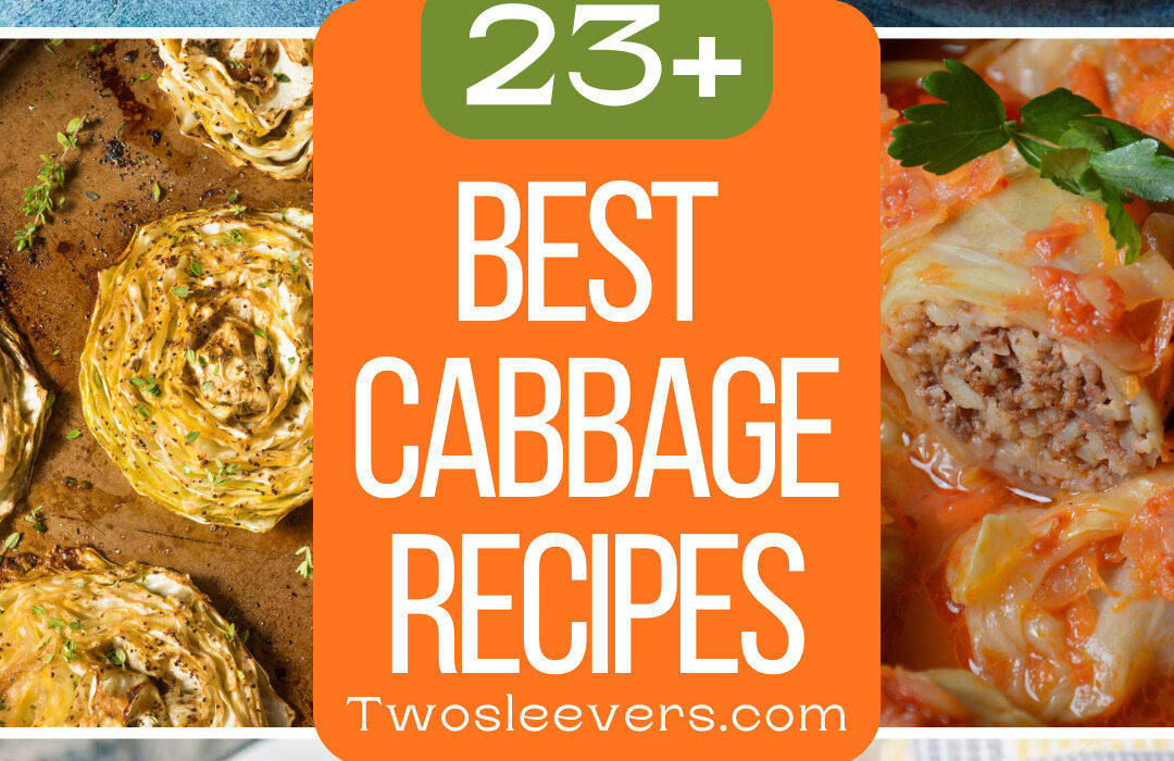 9 part grid for the best cabbage recipes with text overlay