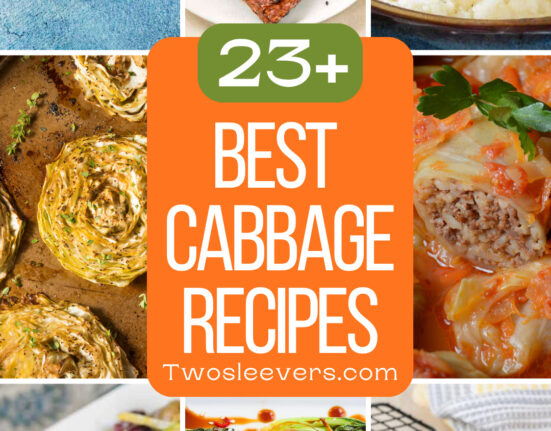 9 part grid for the best cabbage recipes with text overlay