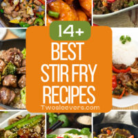 Best Stir Fry Recipes 9 part grid with text overlay