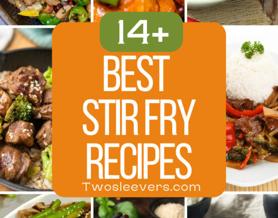 Best Stir Fry Recipes 9 part grid with text overlay