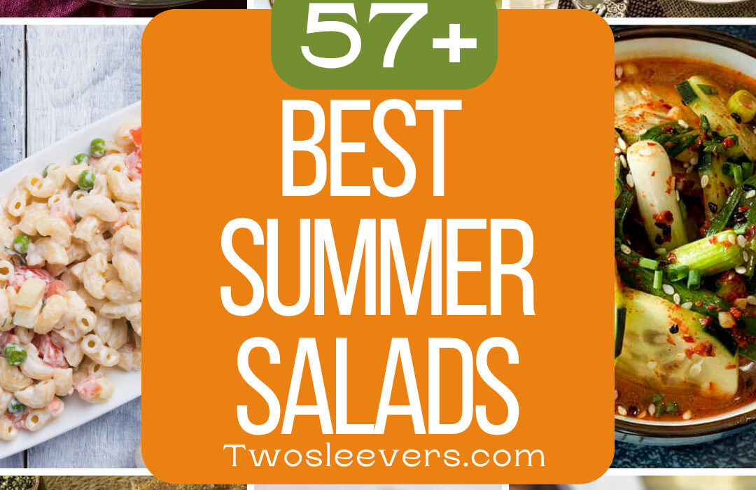 Best Summer Salads 9 part grid image with text overlay