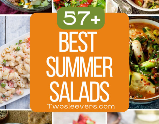 Best Summer Salads 9 part grid image with text overlay