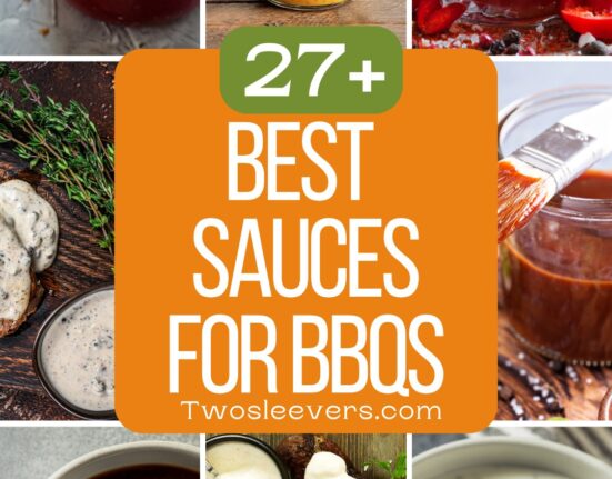 9 part grid of the best sauces for bbqs with text overlay